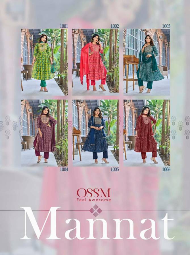 Ossm Mannat Designer Festive Wear Wholesale Readymade Salwar Suits
